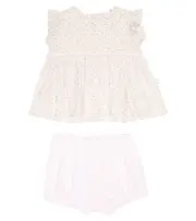 [Il Gufo] Il Gufo Baby cotton dress and bloomers set M 6 pink