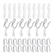 80Pcs Traverses Rod Slides Gliders and 80 Curtain Hook for Shower Window Curtain
