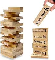 MOCOWAY Super Naughty Block Tower Game for Couples,Stacking Wooden Block Game is Romantic Surprise for Lover on Any Couple Day Like Date Night, Honeymoon, Party Games