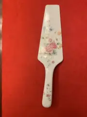 Cake Pie Knife Server Porcelain Vintage Andrea Sadek White Colorful Floral Japan
