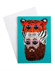 Mulga The Artist (Tiger Hat Takeshi) M&W Humour Birthday Greeting Card New