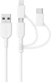 Powerline II 3-in-1 Cable, Lightning/Type C/Micro USB Cable for iPhone, iPad