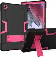 Galaxy Tab A8 10.5 Case 2021, Acphtab Heavy Duty Rugged Full-Body Hybrid Shockproof Drop Protection Cover with Kickstand for Samsung Galaxy Tab A8 10.5 2021,SM-X200/X205/X207 (Black+Rosered)