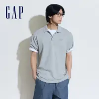 在飛比找momo購物網優惠-【GAP】男裝 Logo短袖POLO衫-灰色(460848)