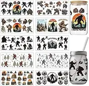 arricraft 10 Sheets UV DTF Cup Wraps for 16 OZ Glass Cups, 10 Styles Gorilla Mountains Forests Rub on Transfers PVC Transfer Stickers Waterproof Rub Decals for DIY Your Holiday Presents 9.4x4.3inch