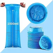 Hospital Grade 12 Pack Vomit Bag, Heavy Duty, 1000ml Blue Emesis Bag, Motion Sickness, Nausea Pregnancy, Barf Bag, Puke Bag, Leak Proof, Secure Tie for Infection Control