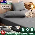 1000TC Bed Sheet Set Single/Double/Queen/King Ultra Soft Flat Fitted Pillowcase