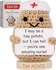 Nurse Gifts - Cute Crochet Positive Potato with 30 Empowering Signs for Nurses - Appreciation Gift for RN Registered Nurses Practitioner , LPN, School Nurse - Cool Nurse Gifts for Women for Christmas