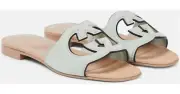 Gucci Interlocking GG Monogram Cutout Flat Slide Sandals Mules Shoes $750