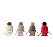 EVERAU® Kids Pom Pom Beanie and Scarf Gift Set Snell - Light Pink / One Size