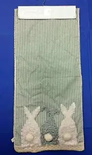 Rachel Ashwell Easter Bunny Striped Kitchen Dining Table Runner Green 16"x72"