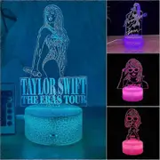 Taylor Swift 3D LED Night Light Desk Lamp 7 Colours Changing Home Room Table Decor Touch Control C