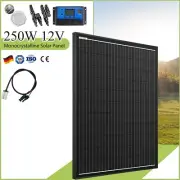 12V 250W Fixed Solar Panel Kit Mono Home Generator Caravan Camping Charger Power
