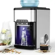 ADVWIN 3 in 1 Ice Maker, Portable Ice Maker Machine with Water Dispenser, Hot/Cold Water Machine Countertop 20KG/44Lbs Daily