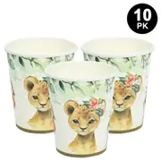 Wild One Jungle Animals Theme 250ml 9 OZ Paper Cups 10PK - Kids Birthday Party Tableware