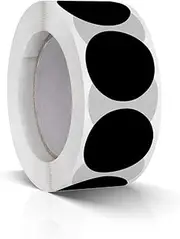 Round Stickers Black 25 mm Circle Labels Colour Coding Dot Vinyl Floor Sticker Waterproof Removable Roll of 500
