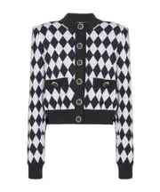 Balmain Diamond Shaped Buttoned Cardigan FR40 black