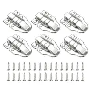 6 Pcs Duck-billed Hasp Lock, Retro Box Toggle Latch without Padlock Hole, Silver