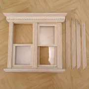 Dollhouse Miniature 1:12 Scale Unpainted Sliding Windows Unfinished Furniture