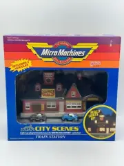 Micro Machines Galoob City Scenes Train Station with Cars, Sealed New in Box