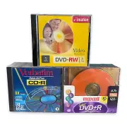 Blank CD and DVD's CD-R, DVD+R, DVD-RW, Maxell Verbatim imation 21 Total