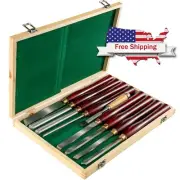VEVOR 8PCS + 1 Free HSS Lathe Chisel Set Wood Turning Root Furniture Carving