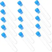 Gatuida 12x60mm Plastic Test Tubes Caps Storage Containers for Samples Scientific Experiments