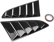 Compatible with Mustang 2015-2023+ Rear Quarter Side Window Scoop Louvers Sun Shade Cover Wind Vent Air Deflector(Carbon Look)