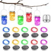 10 Pack 30 LED Solar Mason Jar Lid String Lights,Fairy Lights String Lids Lig...