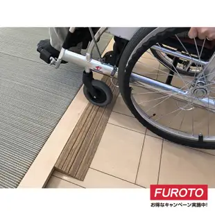 日本CAR-BOY 門檻斜坡軟墊-溝槽型｜斜坡板 掃地機器人／輪椅適用 特別為掃機設計 坡度更和緩 深木色 福樂多
