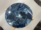 Blue Agate Side Table – Luxury Round Corner Sofa Table with Gold Legs Furniture