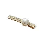 Culturesse Clio 8cm Vintage Pearly Barrette Hair Clip Women Accessory White/Gold