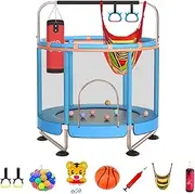 Small Trampoline, 55 FT Kids Trampolines for Toddlers Indoor, Toddler, Children's Trampoline with Net Birthday Gifts for Boy Girl