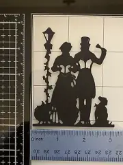 Victorian Christmas carolers black cardstock For Cards/scrapbooking