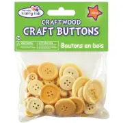 Craftwood Craft Buttons Assorted 40/Pkg Natural