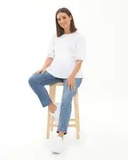 Nadia Peplum Top White