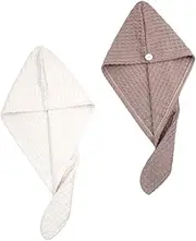 4sets Waffle Hair Dryer Cap Hair Towel Hair Drying Diffuser Bath Towels Dryers para Wet Hair Dry Wraps Hair Turban Water-Absorbent Hair Caps Hair Wrap Fiber 2pcs*4 FOMIYES