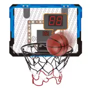 Electronic Over-the-Door/Wall-Mount Basketball Hoop w/ Scoreboard and LED Lights