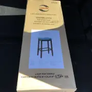 Linon Claridge 32" Wood Bar Stool in Blue