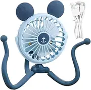 Huyeruie Portable Stroller Fan,Octopus Handheld Personal Stroller Fan - Portable Electric Kid Bed Handle Bar Fan Silent For Any Carts