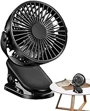 Portable Clip on Fan - Rechargeable USB Fan 3 Speeds | Personal Desk Fan Rechargeable Table Fan for Stroller Travel Camping Golf Gym