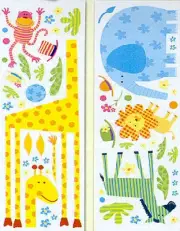 ZOO ANIMALS wall stickers 59 decals 33" giraffe monkey elepant safari jungle