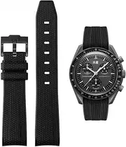 [HEYOZURY] Watch Strap for 20 mm Omega x Swatch MoonSwatch Rolex Watch Silicone Men with Stainless Steel Folding Clasp Replacement Strap Original Bracelet Omega x Swatch MoonSwatch Speedmaster