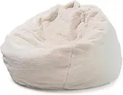Bean Bag Chair Cover No Filler Sofa Cover Storage Bean Bag Cover Organizing Children Plush Toys,White,70cmx80cm