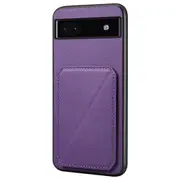 For Google Pixel 6a Case Kickstand Leather+PC+TPU Cell Phone Case with Card Holder