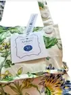 April Cornell Apron 100% Cotton White Blue Yellow Flowers French Country Spring