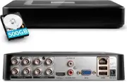 Fuers H.265+ Security DVR Recorder with 500G Hard Drive,8CH Hybrid 5-in-1...