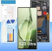 Original for Samsung Galaxy S23 Ultra Screen Replacement SM-S918 6.8“ LCD Display Touch Screen Digitizer Glass Assembly - Black with Frame - Tools