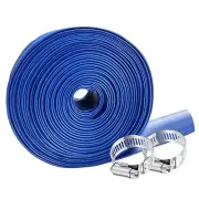 PVC HOSE 2"*100ft,Pool Backwash Hose,Heavy Duty Reinforced Blue PVC Lay Flat ...