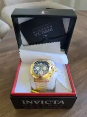 INVICTA SWISS MADE MAN OF WAR MODEL 90167 18K GOLD MOP DIAL